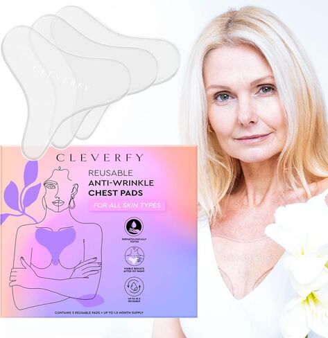 CLEVERFY Silicone Patches for Wrinkles(3 Pack T-shape ) - Decollete Anti Wrinkle Chest Pads - Silicone Chest Wrinkle Pad - Anti Wrinkle Patches - Reusable Wrinkle Patches for Chest Wrinkle Prevention in Kuwait