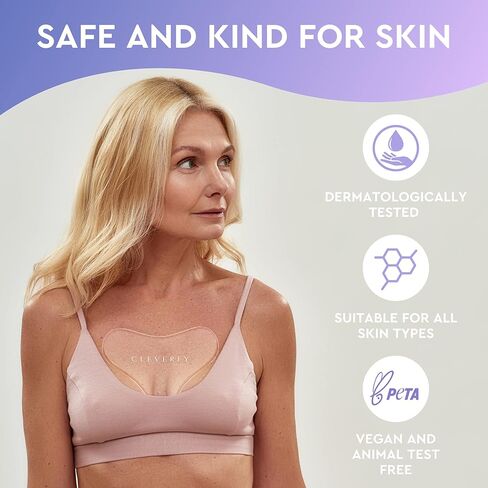 CLEVERFY Silicone Patches for Wrinkles(3 Pack T-shape ) - Decollete Anti Wrinkle Chest Pads - Silicone Chest Wrinkle Pad - Anti Wrinkle Patches - Reusable Wrinkle Patches for Chest Wrinkle Prevention in Kuwait