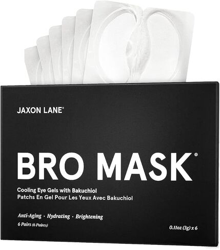 BRO MASK وسادات جل تحت العين: رقع العين المبردة للهالات السوداء والانتفاخ | مجموعة لصقات العين الهيدروجيلية المضادة للشيخوخة مع باكوشيول والشاي الأخضر وحمض الهيالورونيك والكافيين والنياسيناميد/فيتامين ب3-6 أزواج in Kuwait