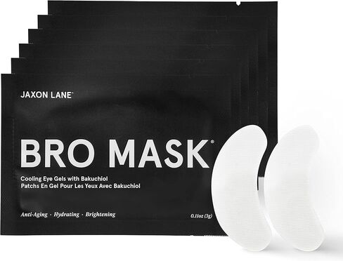 BRO MASK وسادات جل تحت العين: رقع العين المبردة للهالات السوداء والانتفاخ | مجموعة لصقات العين الهيدروجيلية المضادة للشيخوخة مع باكوشيول والشاي الأخضر وحمض الهيالورونيك والكافيين والنياسيناميد/فيتامين ب3-6 أزواج in Kuwait