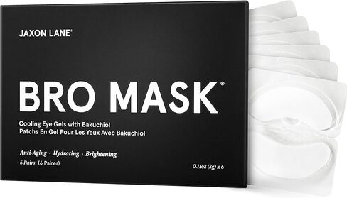 BRO MASK وسادات جل تحت العين: رقع العين المبردة للهالات السوداء والانتفاخ | مجموعة لصقات العين الهيدروجيلية المضادة للشيخوخة مع باكوشيول والشاي الأخضر وحمض الهيالورونيك والكافيين والنياسيناميد/فيتامين ب3-6 أزواج in Kuwait