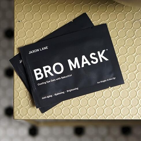 BRO MASK وسادات جل تحت العين: رقع العين المبردة للهالات السوداء والانتفاخ | مجموعة لصقات العين الهيدروجيلية المضادة للشيخوخة مع باكوشيول والشاي الأخضر وحمض الهيالورونيك والكافيين والنياسيناميد/فيتامين ب3-6 أزواج in Kuwait