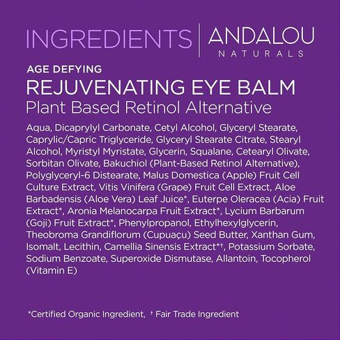 Andalou Naturals Age Defying Plant-Based Retinol Alternative Eye Balm, 0.45 OZ in Kuwait