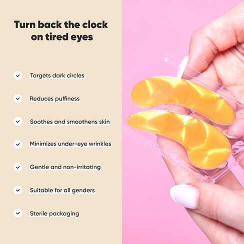 LE GUSHE Under Eye Patches - 24K Gold Under Eye Mask Anti-Aging Hyaluronic Acid Collagen Under Eye Pads Reducing Dark Circles & Wrinkles Treatment Gel Bags (20 pairs gold) in Saudi Arabia