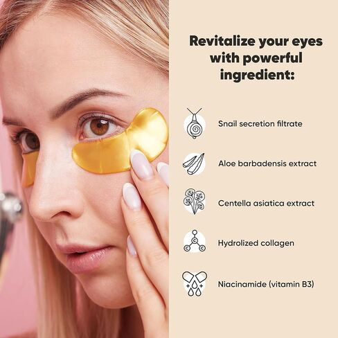 LE GUSHE Under Eye Patches - 24K Gold Under Eye Mask Anti-Aging Hyaluronic Acid Collagen Under Eye Pads Reducing Dark Circles & Wrinkles Treatment Gel Bags (20 pairs gold) in Saudi Arabia