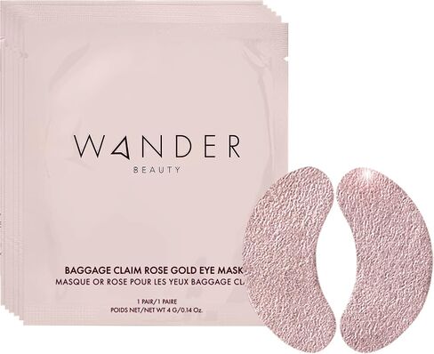 Wander Beauty Baggage Claim - Gold Foil Under Eye Patches For Dark Circles and Puffiness - Under Eye Mask Depuffs & Firms - Brightening Eye Mask for Under Eye Bags (6 Pairs) in Saudi Arabia