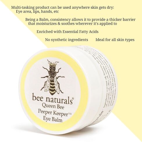 Bee Naturals Peeper Keeper Bright Eyes Firming Crème - Caffeine Enriched for Puffy Eye Reduction - Gentle Daily Use After Cleansing - Caution for Caffeine Sensitivity in Kuwait