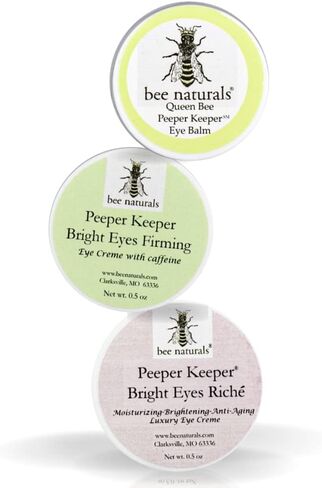 Bee Naturals Peeper Keeper Bright Eyes Firming Crème - Caffeine Enriched for Puffy Eye Reduction - Gentle Daily Use After Cleansing - Caution for Caffeine Sensitivity in Kuwait