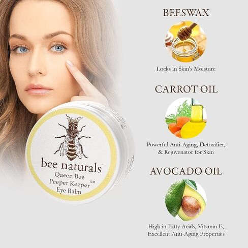 Bee Naturals Peeper Keeper Bright Eyes Firming Crème - Caffeine Enriched for Puffy Eye Reduction - Gentle Daily Use After Cleansing - Caution for Caffeine Sensitivity in Kuwait