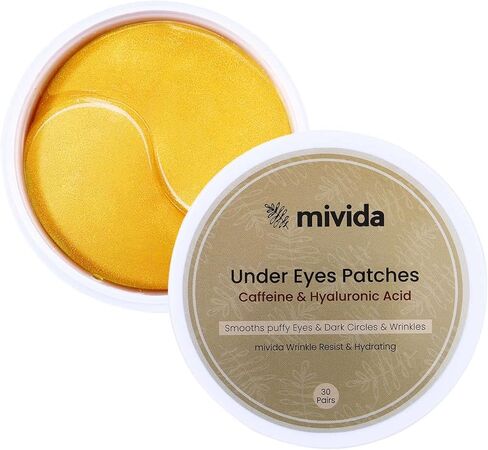 mivida Eye Wrinkle Pads & Patches with Caffeine & Hyaluronic | Under Eye Mask Patches | Face Mask Skin Care Products for Puffy Eyes | Cruelty-Free, Vegan Eye Patches | 30 Pairs in Saudi Arabia