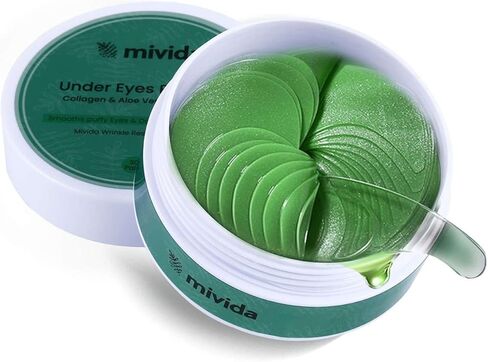 mivida Eye Wrinkle Pads & Patches with Caffeine & Hyaluronic | Under Eye Mask Patches | Face Mask Skin Care Products for Puffy Eyes | Cruelty-Free, Vegan Eye Patches | 30 Pairs in Saudi Arabia