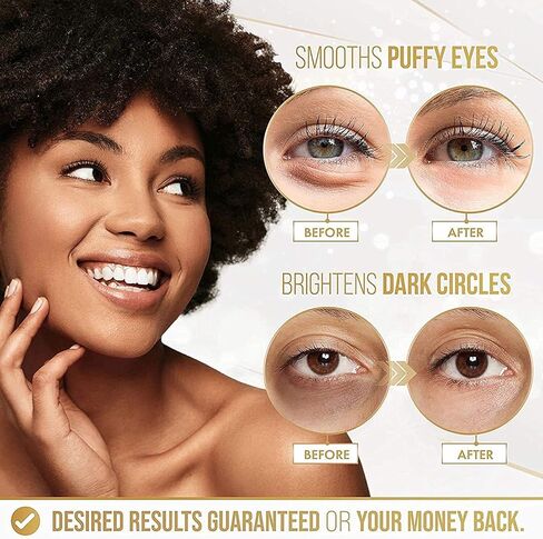 Dermora 24K Gold Eye Mask Puffy Eyes and Dark Circles Treatments Look Less Tired and Refresh Your Skin, 20 Pairs in Kuwait