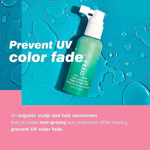 COOLA Organic Scalp Spray & Hair Sunscreen Mist With SPF 30, Dermatologist Tested Hair Care For Daily Protection, Vegan And Gluten Free, Ocean Salted Sage, 2 Fl Oz in Saudi Arabia