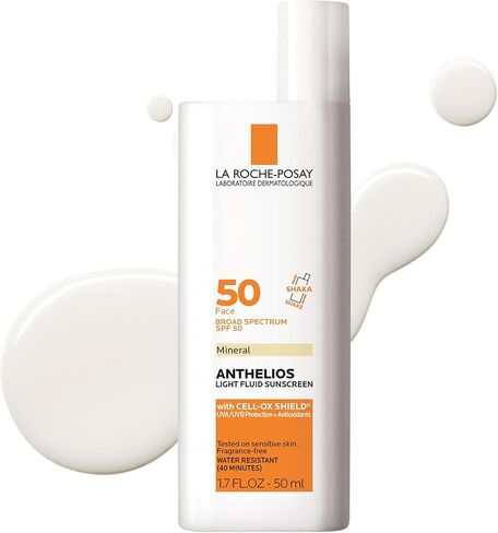 La Roche-Posay Anthelios Mineral Ultra-Light Face Sunscreen SPF 50, Zinc Oxide Sunscreen for Face, 100% Mineral Sunblock, Oil Free Sunscreen for Sensitive Skin, Daily Sun Protection in Saudi Arabia