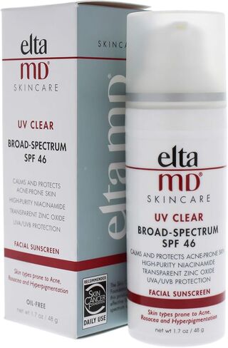 EltaMD UV Clear Face Sunscreen, SPF 46 Oil Free Sunscreen with Zinc Oxide, Protects and Calms Sensitive Skin and Acne-Prone Skin, Lightweight, Silky, Dermatologist Recommended, 1.7 oz Pump in Saudi Arabia