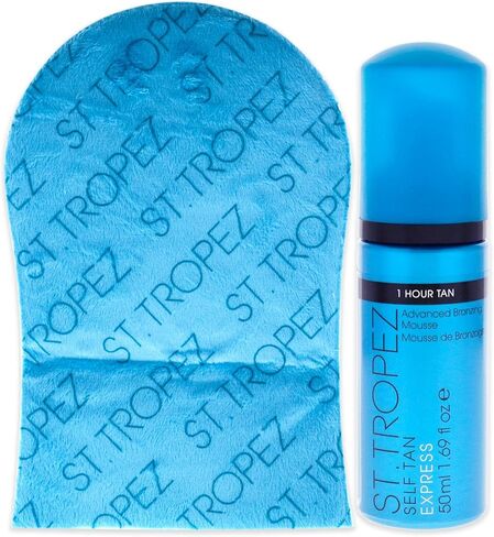 St. Tropez Self Tan Express Starter Kit,Mini Self-Tan Set for a Natural Glow,Travel-Sized Express Bronzing Mousse & Tanning Applicator Mitt,Vegan-Friendly Self Tanner,Even & Natural Self Tan,1 ct in Kuwait