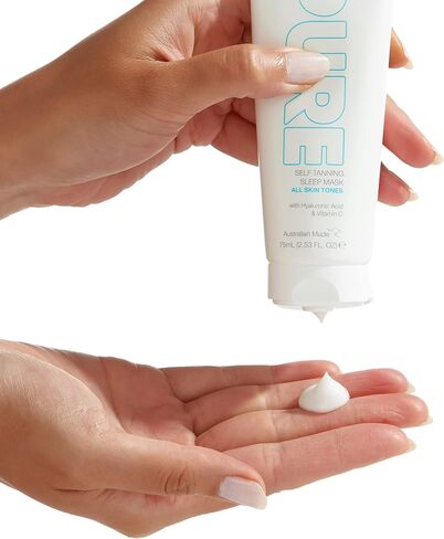 Bondi Sands PURE Self-Tanning Sleep Mask | Hydrates with Hyaluronic Acid for a Glowing Tan, Fragrance Free, Cruelty Free, Vegan | 2.53 Oz/75 mL in Kuwait