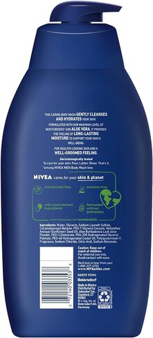 غسول الجسم للترطيب الأقصى من نيفيا للرجال، غسول الجسم بالصبار للبشرة الجافة، 16.9 أونصة سائلة (عبوة من 3 قطع) in Kuwait