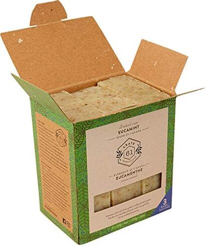 Crate 61, Handmade in Canada, Plant Based Cold Process Natural Bar Soap For Face And Body, With Premium Essential Oils, Eucalyptus & Peppermint For Men And Women 3 Pack (Alpine & Spice) in Saudi Arabia