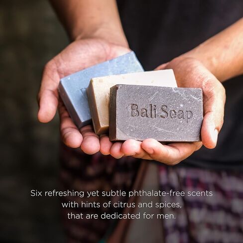 Bali Soap - Masculine Collection - Handmade, Vegan, Natural Bar Soap for Men - Cleanser for Face, Body & Hand, Father's Day Gift, Special Gifts for Men's, 6pc 3.5 Oz in Saudi Arabia