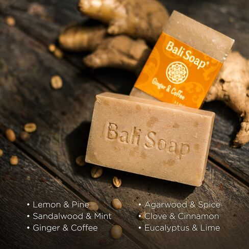 Bali Soap - Masculine Collection - Handmade, Vegan, Natural Bar Soap for Men - Cleanser for Face, Body & Hand, Father's Day Gift, Special Gifts for Men's, 6pc 3.5 Oz in Saudi Arabia