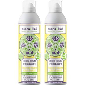 غسول الجسم موس الاستحمام من هيومان + كايند - مناسب للبشرة الحساسة - معطر بدقة - يترك جسمك يشعر بالنظافة والنعومة الجميلة - يغذي البشرة الجافة - سبلاش استوائي - 6.76 أونصة. in Kuwait