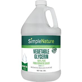 100% Pure Vegetable Glycerin - 1 Gallon (128 fl oz) - Food/Cosmetic Grade Skincare, Haircare, Cosmetics, Soapmaking, Crafts - Softening & Moisturizing Multipurpose Humectant