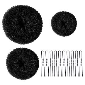 TsMADDTs Donut Bun Maker, Hair Bun Maker Set for Ballet Styling, Washable | Soft Nylon, Hair Donut Shaper, For Daily, Party, Hair Buns for Girl, Women and Dancer, 3 Size Donut Bun with 20PCS Bobby Pins in Saudi Arabia