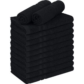 Utopia Towels - Cotton Bleach Proof Salon Towel (16x27 inches) - Bleach Safe Gym 100% Cotton Hand Towel (24 Pack, Black)