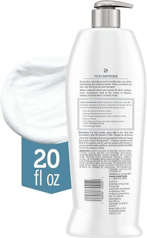 Curél Itch Defense Calming Body Lotion, Moisturizer for Dry, Itchy Skin, Body and Hand Lotion, 6 Ounce, with Advanced Ceramide Complex, Pro-Vitamin B5, Shea Butter in Kuwait