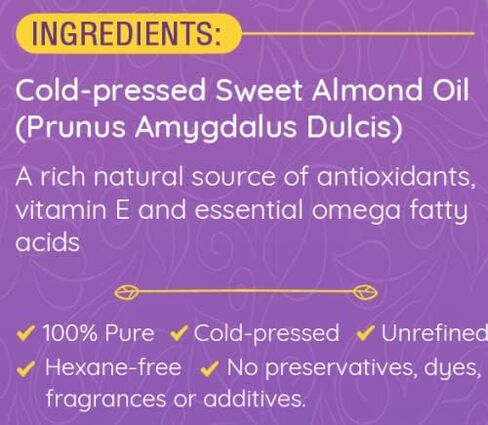 Us+ 100% Pure Sweet Almond Oil - Cold-pressed, Unrefined, Hexane-free - Premium Quality for Healthy Skin & Hair (10oz) in Kuwait