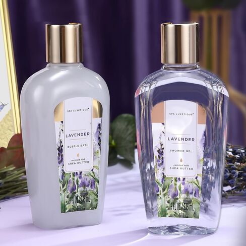 Spa Luxetique Gift Baskets for Women, Spa Gifts for Women - 10pcs Lavender Bath Gifts with Bath Bomb, Body Lotion, Bubble Bath, Relaxing Spa Baskets for Women Gifft, Birthday Gifts for Women Mom in Saudi Arabia