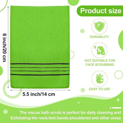Tatuo 12 Pieces Korean Exfoliating Mitt Exfoliating Cloth Towel Korean Style Body Scrub Korean Style Scrubbing Cloth Bath Body Exfoliating Scrub Towel(Black, Large) in Saudi Arabia