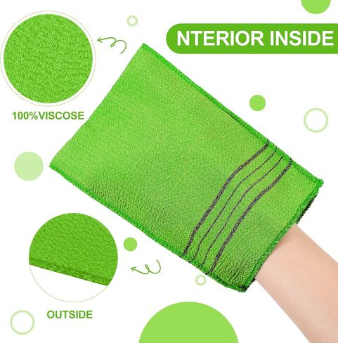 Tatuo 12 Pieces Korean Exfoliating Mitt Exfoliating Cloth Towel Korean Style Body Scrub Korean Style Scrubbing Cloth Bath Body Exfoliating Scrub Towel(Black, Large) in Saudi Arabia