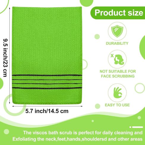 Tatuo 12 Pieces Korean Exfoliating Mitt Exfoliating Cloth Towel Korean Style Body Scrub Korean Style Scrubbing Cloth Bath Body Exfoliating Scrub Towel(Black, Large) in Saudi Arabia