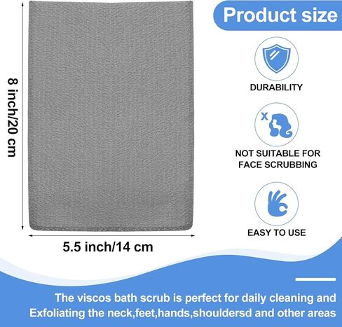 Tatuo 12 Pieces Korean Exfoliating Mitt Exfoliating Cloth Towel Korean Style Body Scrub Korean Style Scrubbing Cloth Bath Body Exfoliating Scrub Towel(Black, Large) in Saudi Arabia