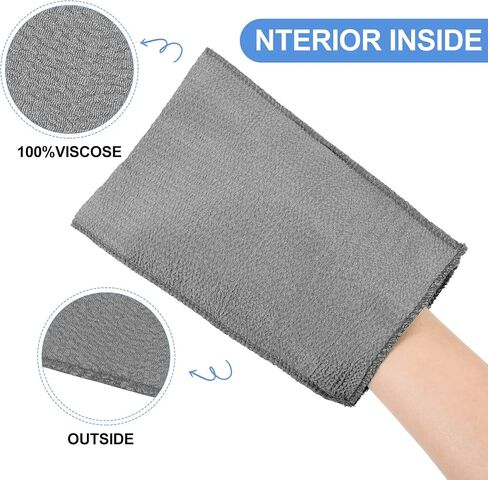 Tatuo 12 Pieces Korean Exfoliating Mitt Exfoliating Cloth Towel Korean Style Body Scrub Korean Style Scrubbing Cloth Bath Body Exfoliating Scrub Towel(Black, Large) in Saudi Arabia