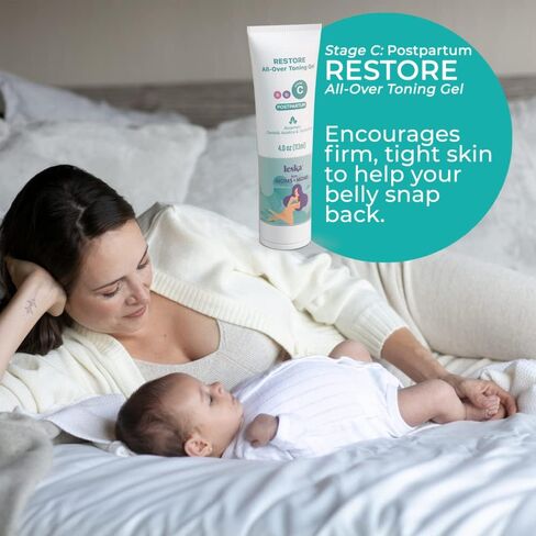 Leska Maternity Post-Pregnancy Gel | STAGE C: RESTORE All-Over Toning Gel (Postpartum) | Part of a Complete 3 Part Pregnancy Skin Care System | New Mom Gifts (4oz) in Saudi Arabia