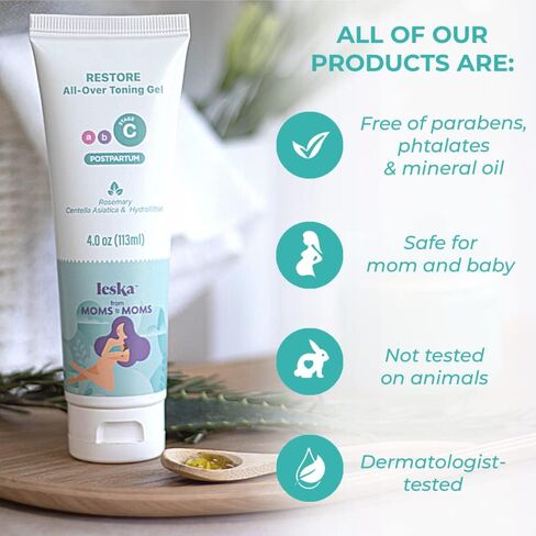 Leska Maternity Post-Pregnancy Gel | STAGE C: RESTORE All-Over Toning Gel (Postpartum) | Part of a Complete 3 Part Pregnancy Skin Care System | New Mom Gifts (4oz) in Saudi Arabia