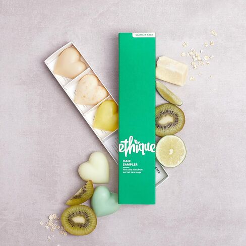 Ethique Hair Sampler - Shampoo & Conditioner - Plastic-Free, Vegan, Cruelty-Free, Eco-Friendly, 5 Travel Bars (Pack of 1) in Saudi Arabia