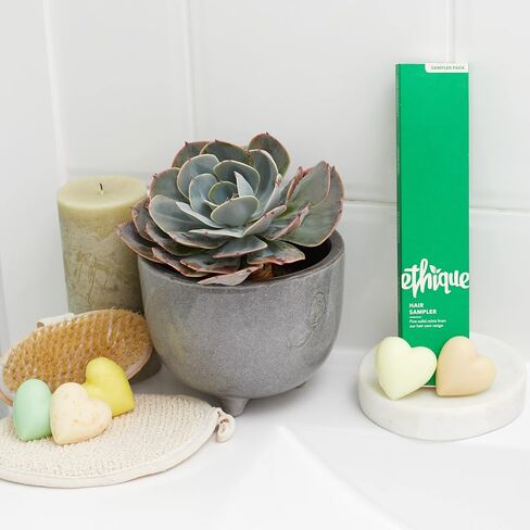 Ethique Hair Sampler - Shampoo & Conditioner - Plastic-Free, Vegan, Cruelty-Free, Eco-Friendly, 5 Travel Bars (Pack of 1) in Saudi Arabia