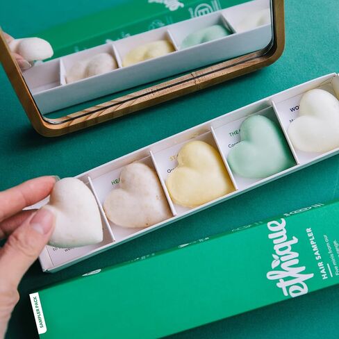 Ethique Hair Sampler - Shampoo & Conditioner - Plastic-Free, Vegan, Cruelty-Free, Eco-Friendly, 5 Travel Bars (Pack of 1) in Saudi Arabia