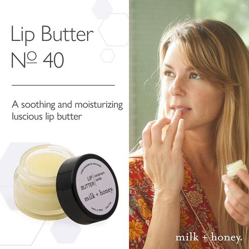 milk + honey Lip Butter No. 40, Moisturizing Vanilla and Cardamom Lip Butter, Organic Lip Softener and Moisturizer, Men and Women Lip Care, 4 Oz in Saudi Arabia