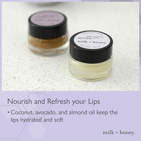milk + honey Lip Butter No. 40, Moisturizing Vanilla and Cardamom Lip Butter, Organic Lip Softener and Moisturizer, Men and Women Lip Care, 4 Oz in Saudi Arabia
