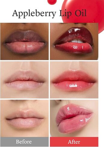 NOONI Korean Lip Oil - Appleberry | Lip Stain, Gift, Moisturizing, Revitalizing, and Tinting for Dry Lips with Raspberry Fruit Extract, 0.12 Fl Oz in Kuwait