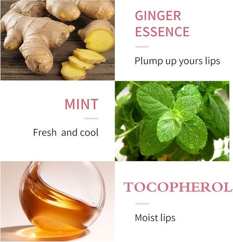 KISSIO Lip Plumper Set,Natural Lip Plumper,Lip Care, Derol Lip Plumper Gloss,Lip Moisturizing Beautiful,Day Ues And Night Ues Set,4PCS Lip Plumper Gloss,5.5 ml*4 in Saudi Arabia