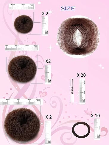 Hair Bun Maker，Hair Doughnut Shaper（ 2 Small,2 Medium,2 Large ）Hair Doughnut Sock Bun For Girl (Golden) in Saudi Arabia