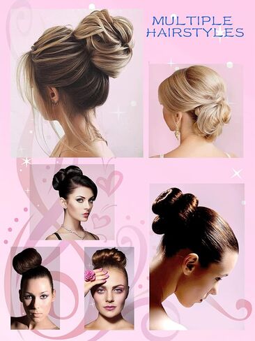 Hair Bun Maker，Hair Doughnut Shaper（ 2 Small,2 Medium,2 Large ）Hair Doughnut Sock Bun For Girl (Golden) in Saudi Arabia