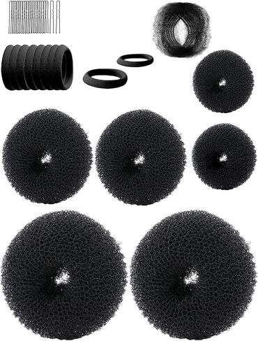 Hair Bun Maker，Hair Doughnut Shaper（ 2 Small,2 Medium,2 Large ）Hair Doughnut Sock Bun For Girl (Golden) in Saudi Arabia
