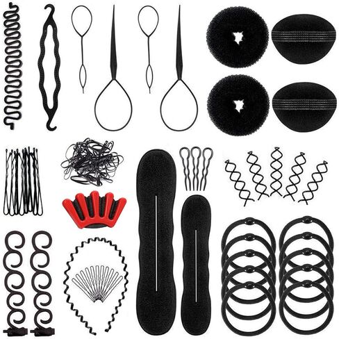 OBSCYON 27Pcs Hair Styling Set, Hair Design Styling Tools, DIY Hair Accessories Hair Modelling Tool Kit Magic Fast Spiral Hair Braid Braiding Tool for Women and Girls in Saudi Arabia